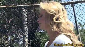 Teen 18+ Facialized for Pay in High Definition Outdoor Reality Blowjob