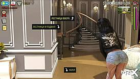 He inserts his cock into her pussy right in the men's toilet during the game