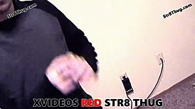 submissive gay worships feet with intense domination and cumshot passion