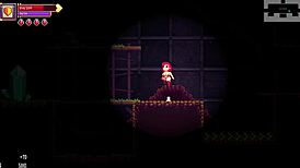 Scarlet maiden faces intense boss battle in hentai game part 3, exploring new erotic areas.