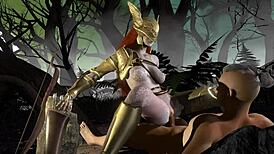 Malenia dominates riding hard in forest loop Elden Ring parody