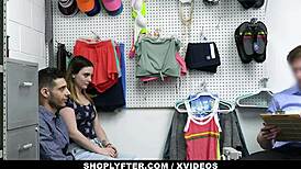 Mall cop fucks and dominates hot girlfriend in front of cuckold boyfriend