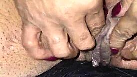 BBW granny masturbates fat pussy in parking lot shop