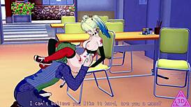 harley quinn, want to see her blowjob and handjob in hentai?