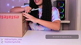 agatha dolly unboxes her new sex machine. her latina ass shakes at incredible speed on all fours.