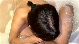 Perverted Japanese Amateur Couple Has Sex in Bubble Bath