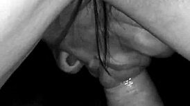 Juicy milf jerks lover's cock until cum on tits