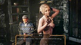 delicious threesome with noblewoman and servant in sexy outfits