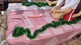 Sucking my big ass stepmom's pussy and ass for christmas