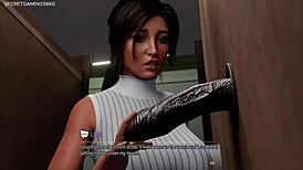 Busty Slut Lara Croft Sucks Huge BBC at Glory Hole