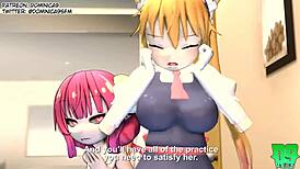 maid dragon tohru in 3d cartoon hentai sex for cash with monster