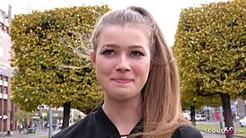 German Scout: Blonde 18-Year-Old Olivia Sparkle Picked Up for Rough Fuck