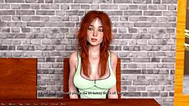 Helping the hot redhead president in Being a DIK? Let's see what happens next.