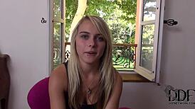 Chloe Toy Strips and Plays with Anal Toys