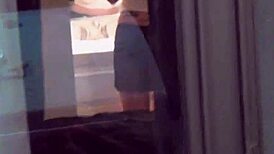 the neighbor milf with big tits sucks in this pov scene.