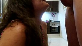 Big ass housekeeper swallows cum after blowjob