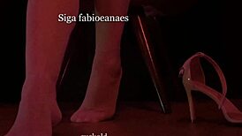 hotwife showing off high heels and stockings for cuckold fetish on her feet