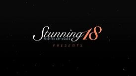 Hot nubile model Hazel poses naked with wavy hair