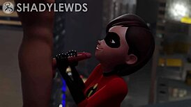 Helen Parr Gets Rooftop Handjob in 3D Cartoon Sex