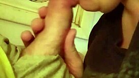 This guy really worships that big cock with blowjob.