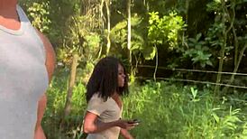 we took the hot black girl to the waterfall and fucked her