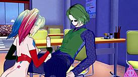 harley quinn, want to see her blowjob and handjob in hentai?