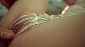 Close Up View of Big Cock Pounding Extra Creamy Wet Pussy