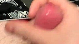 I quickly jack off my gay cock and cumshot before bed, feeling the solo release.