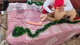 Sucking my big ass stepmom's pussy and ass for christmas