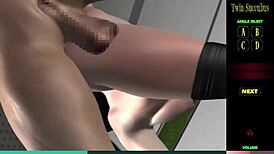 Hot Twin Succubus Blowjob Action in Anime Ep 16