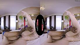 I'm in VR, black guy licks my blonde pussy with piercing