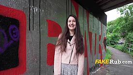 Art Students Flash Pussy Outdoors for Quick Cash