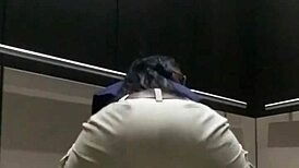 i watched this ebony big ass fingering to orgasm in public elevator
