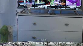 My Sweaty Feet in Worn Dirty Pantyhose