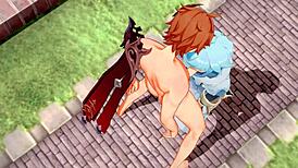 Genshin Impact Yaoi: Tartaglia and Chongyun in Sissy Anal Creampie