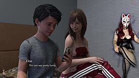 Golden boy 18 in hentai cosplay with big tits and old not-son getting sexy! 😍