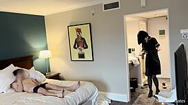 So, I flashed my dick in public to a hotel maid, and she helped me cum