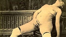 Vintage scene says, 'hairy pussy from the age of steam'