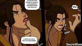 In this Avatar scene, Azula joins a hardcore threesome with double penetration and dirty talk