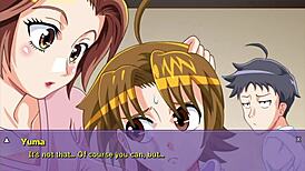 Indecent wife Hana desires fucking neighbor in NTR game with big tits and shaved pussy