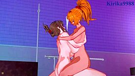 Chitose kisaragi and excellen browning engage in intense lesbian play and futanari sex in this hentai scene