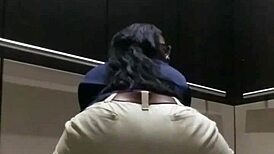 i watched this ebony big ass fingering to orgasm in public elevator
