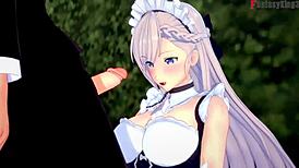 Belfast says, Come for lunch and fuck me in Azur Lane POV