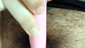 Brunette Masturbates Hairy Pussy While Boyfriend Away