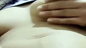 Beautiful Asian girlfriend gets some action on video call