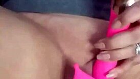 Massive squirt covers the camera with remote vibrator and dildo.