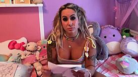 Brat face-fucked by step-dad in classroom