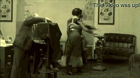 Vintage scene says, 'hairy pussy from the age of steam'