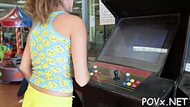 Nasty Teen Babe Sucks Cock In Rough POV Sex Action