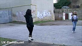 Belindaukf daring nude masturbation with toys outdoor on street